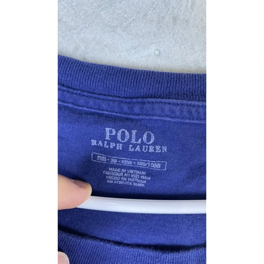 Polo Ralph Lauren T-Shirt Mens 2XB Blue Good Pocket Cotton Short Sleeve